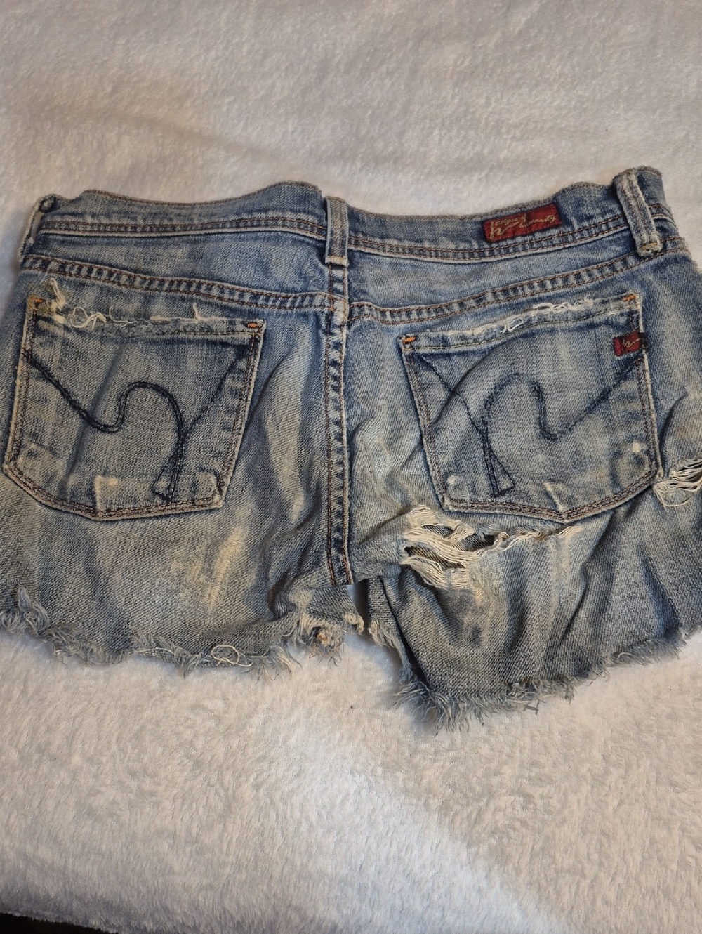Light Blue Distressed Denim Women's Shorts Sz. 24